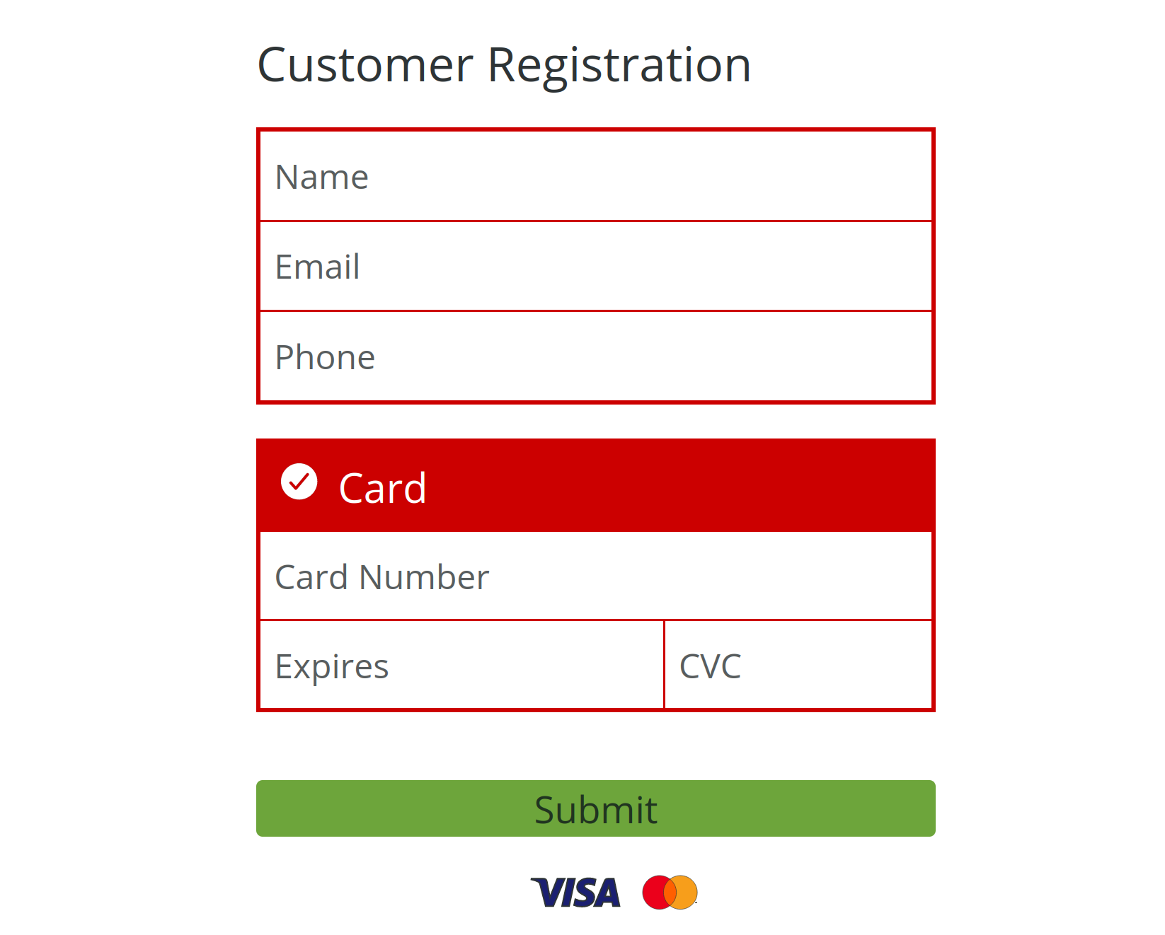 Customer Registration